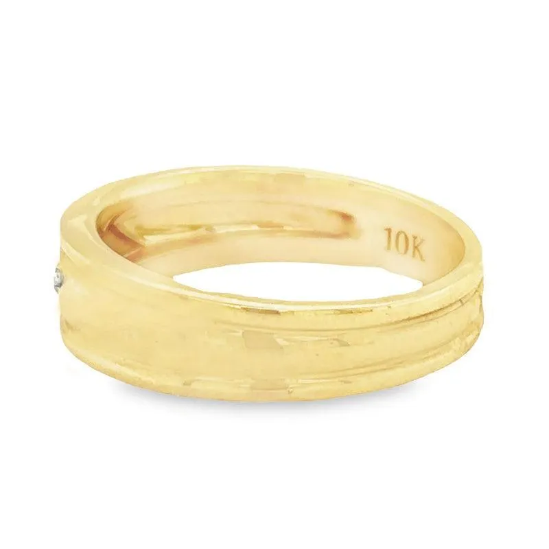 10K Yellow gold and 0.04TDW Diamond Women's Band