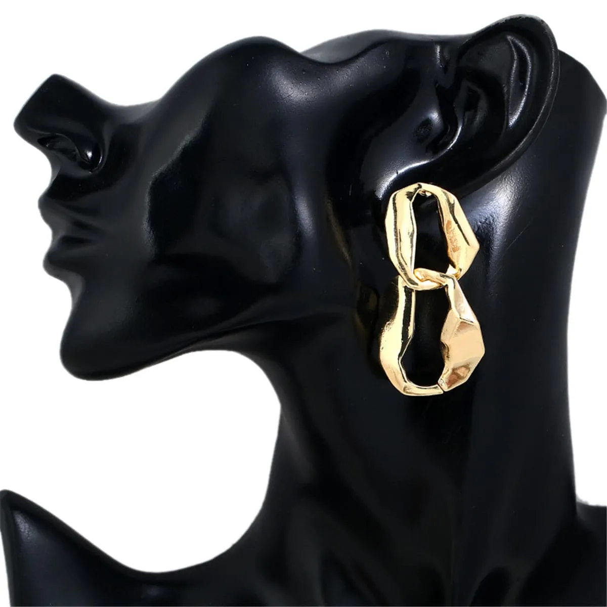 18K Gold-Plated Irregular Geometry Drop Earrings