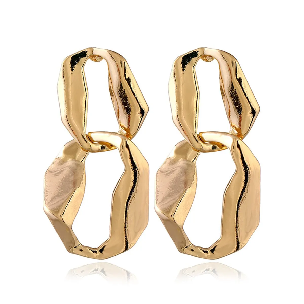 18K Gold-Plated Irregular Geometry Drop Earrings
