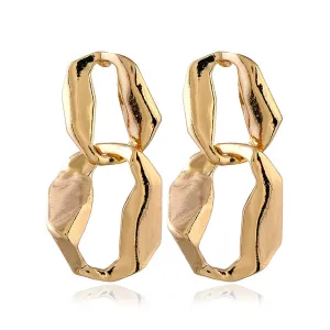 18K Gold-Plated Irregular Geometry Drop Earrings