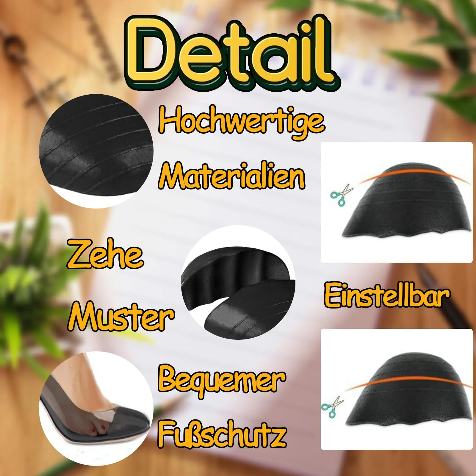 3 pairs of shoe filler inserts, toe filler inserts for shoes that are too large, insoles, adjustable shoe pads, toe cushions, for women, men, high heels, suit shoes, casual flats (black)