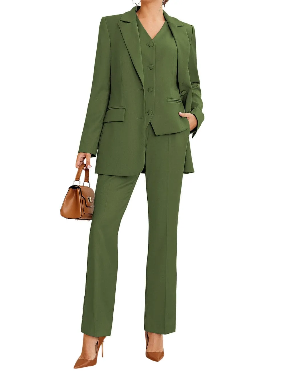 3 Piece Stylish Casual Peak Lapel Women's Suit