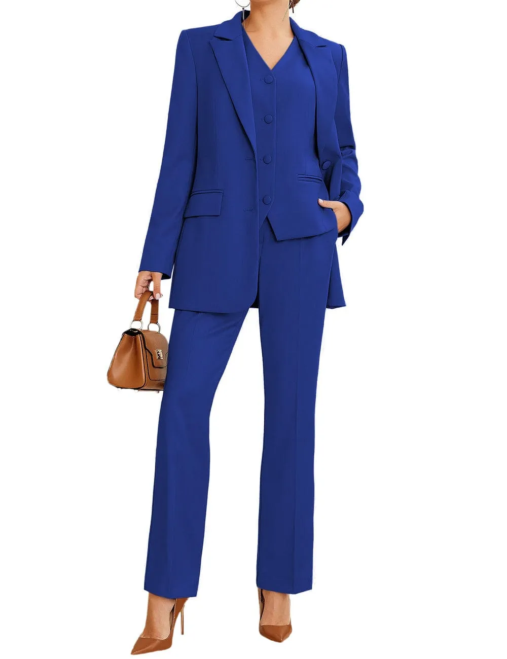 3 Piece Stylish Casual Peak Lapel Women's Suit