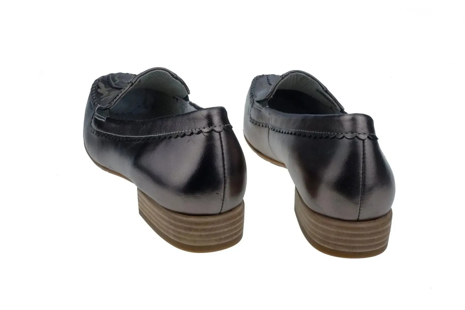 '86.323.90' women's moccasin - silver brons