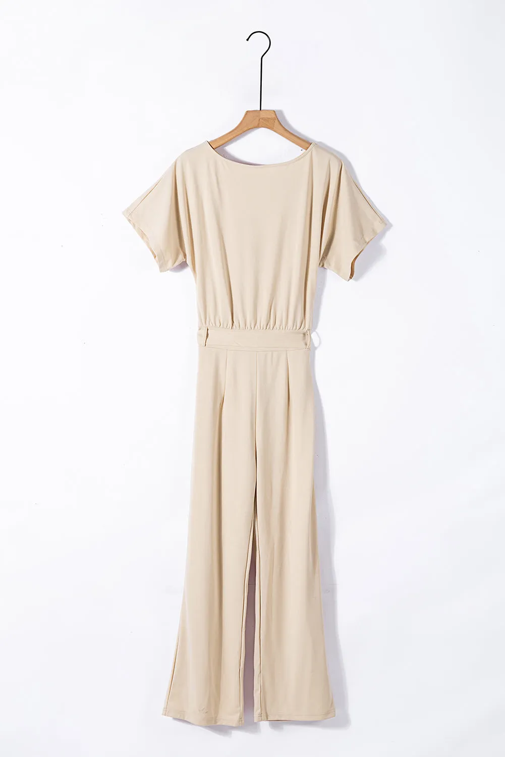 Apricot Oh So Glam Belted Wide Leg Jumpsuit