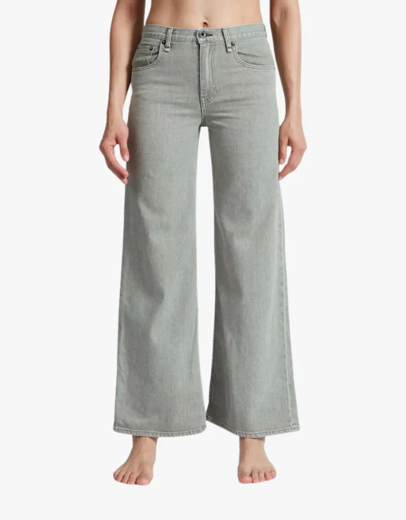 ASKK NY Pistachio Slim Wide Leg Jeans in Paris