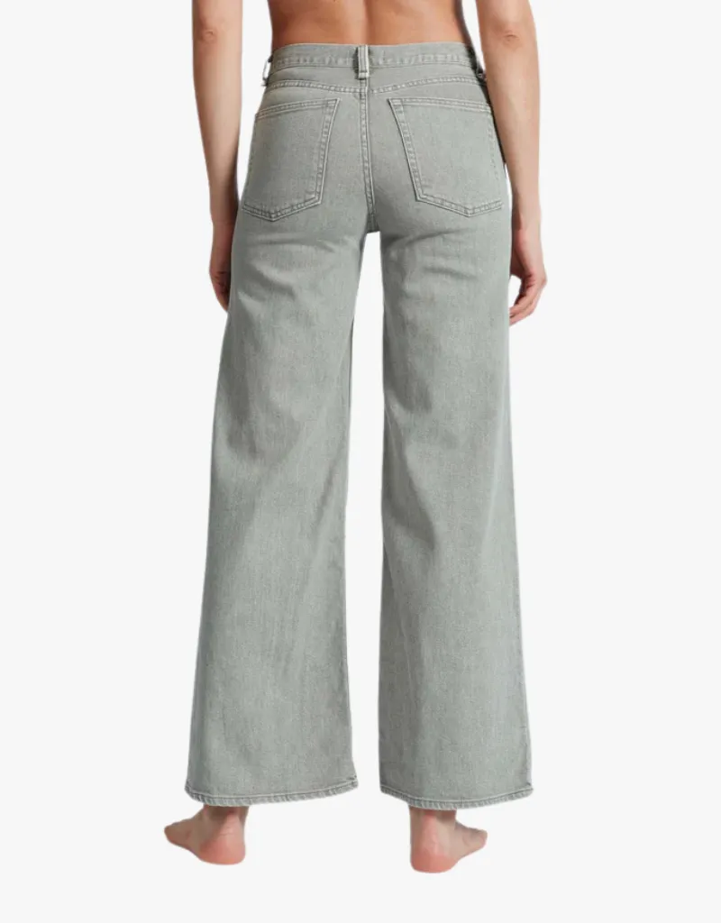 ASKK NY Pistachio Slim Wide Leg Jeans in Paris