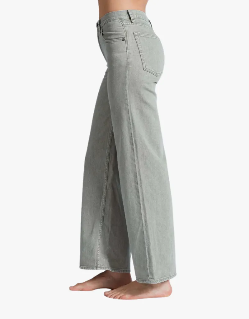 ASKK NY Pistachio Slim Wide Leg Jeans in Paris
