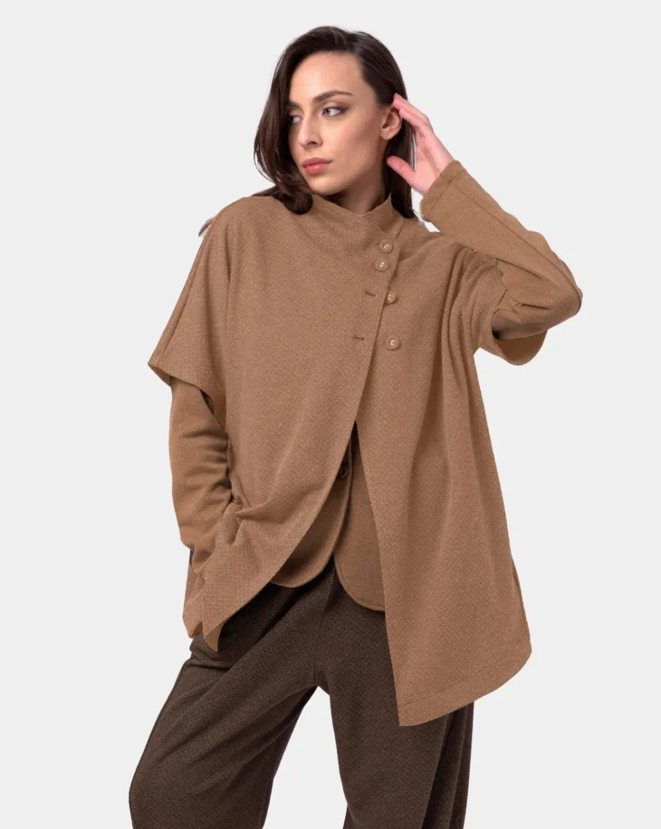 Asymetrical Buttoned Short Sleeve Shirt