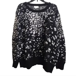 Ava &amp; Viv black and white crew neck sweater with 3X