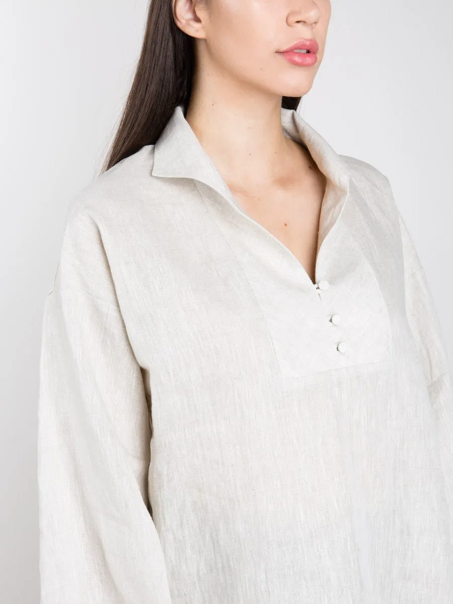 balloon sleeve blouse - oatmeal