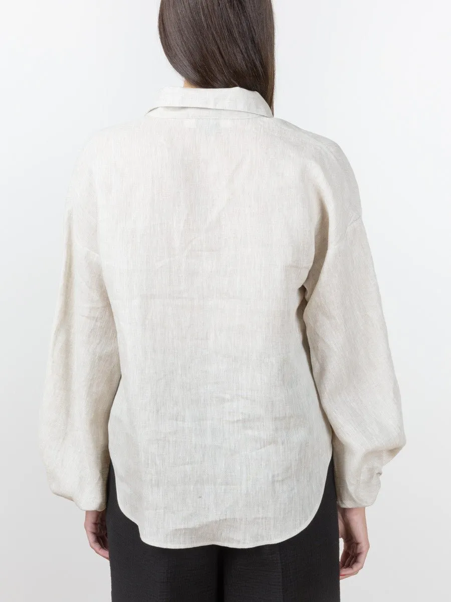 balloon sleeve blouse - oatmeal