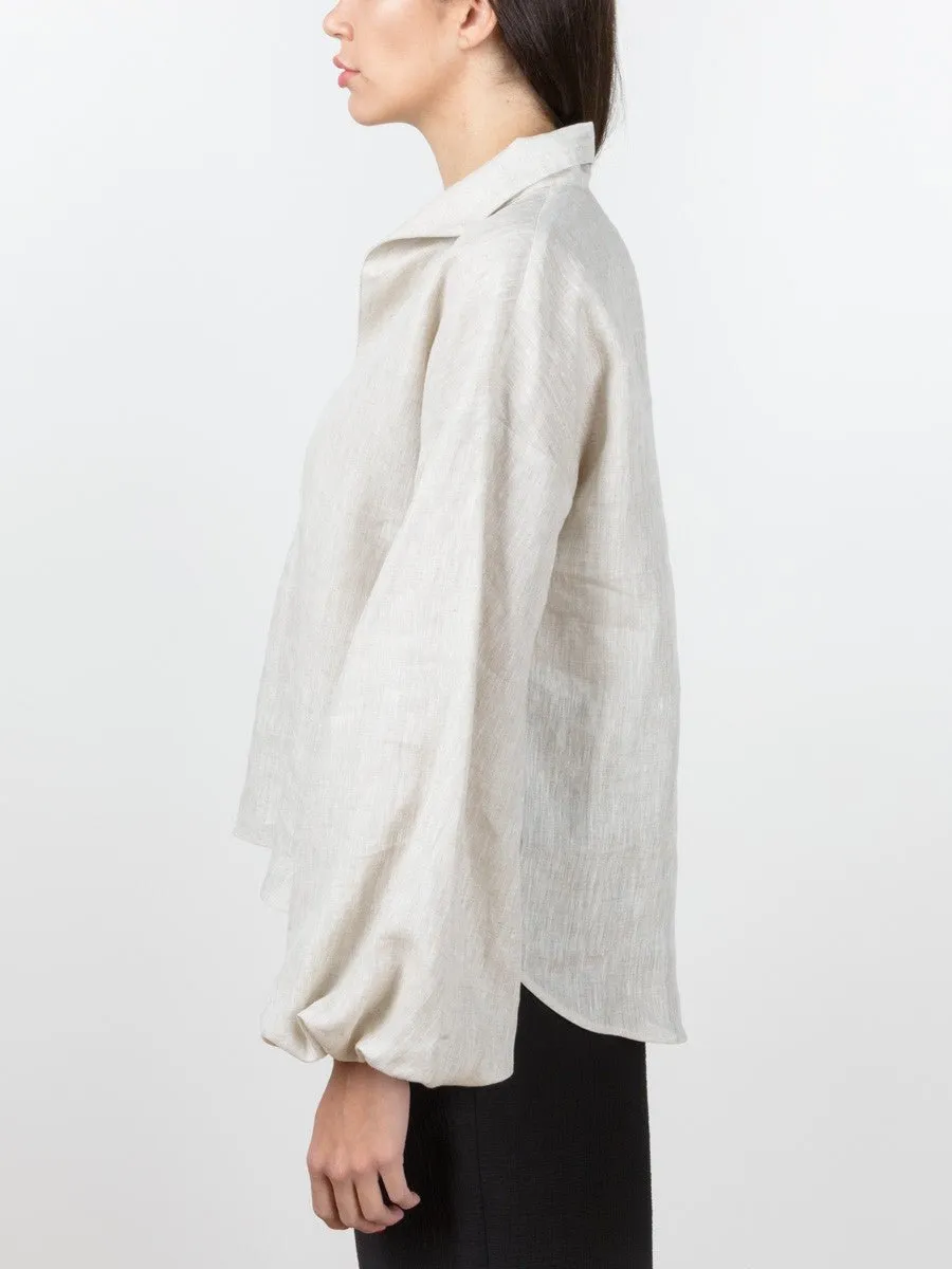 balloon sleeve blouse - oatmeal