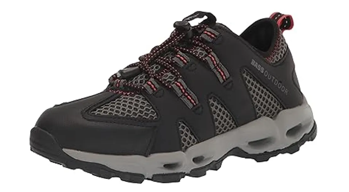 BASS OUTDOOR Women's Aqua Mesh Hiking Shoes Pull-On Trail Sneakers, Gargoyle, 8