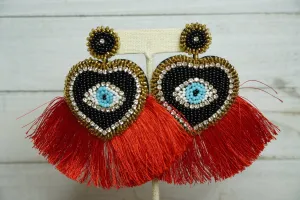 Beaded Evil Eye and Tassel Fringe 230-22 | Erika Williner Designs
