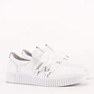 BIG LACE SPORT - WHITE - LEATHER