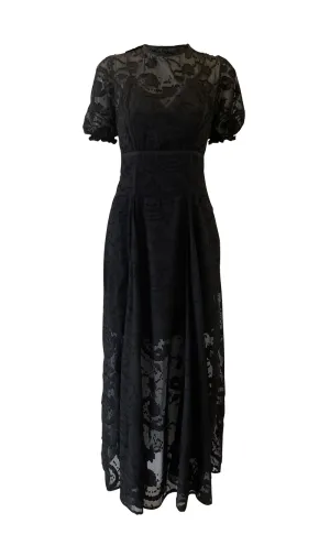 Black Evening Lace Maxi Dress