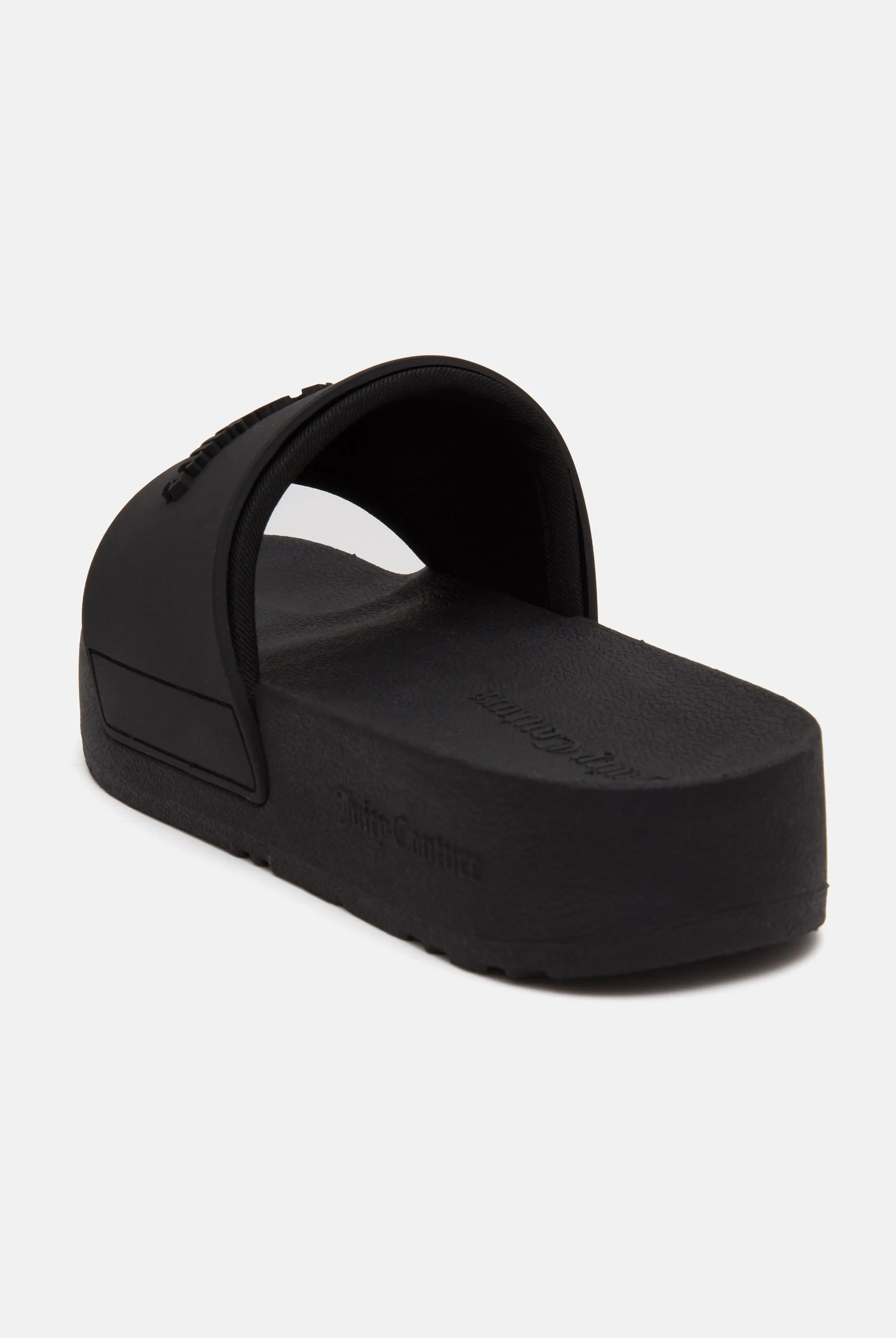 BLACK STACKED EMBOSSED SLIDERS