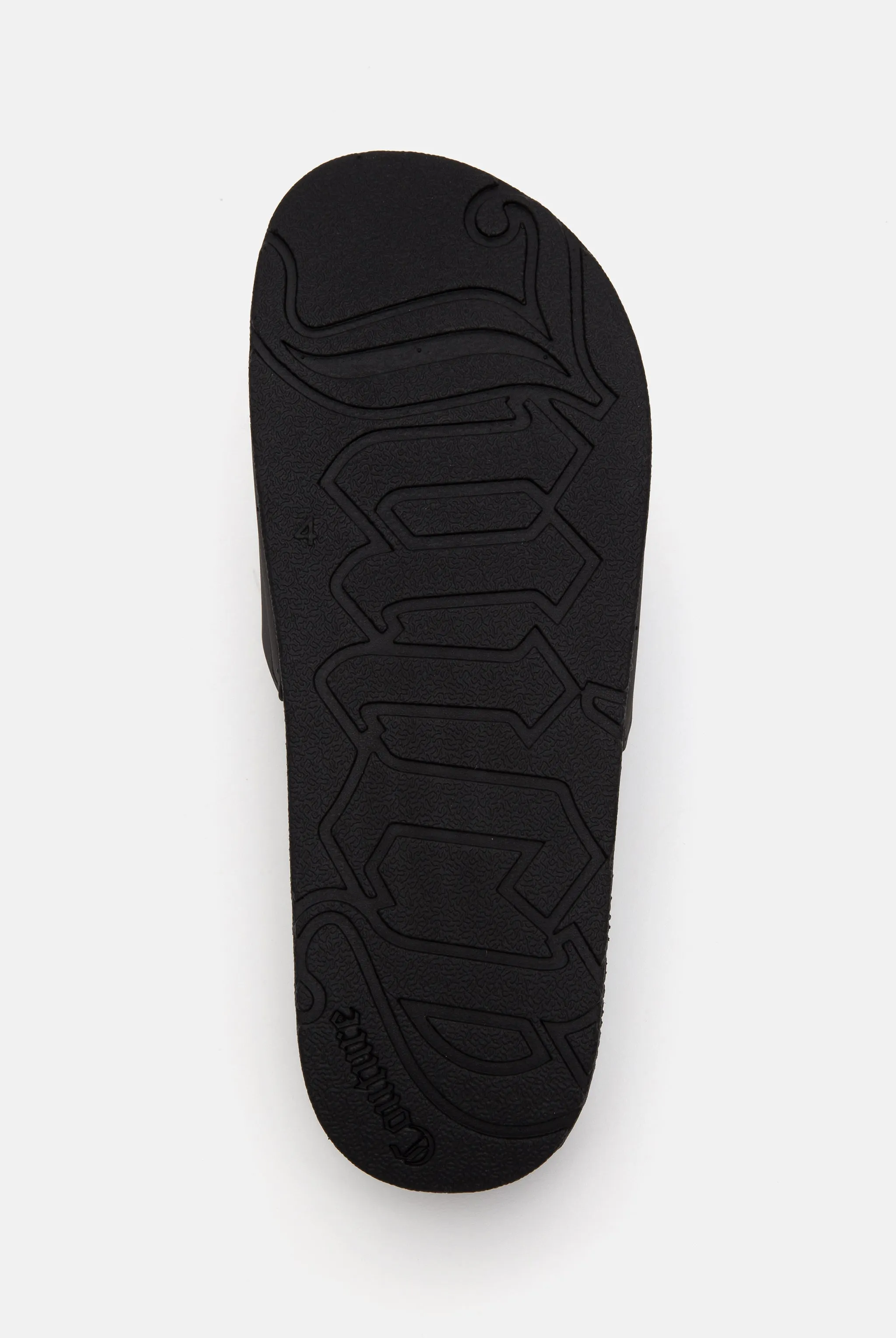 BLACK STACKED EMBOSSED SLIDERS