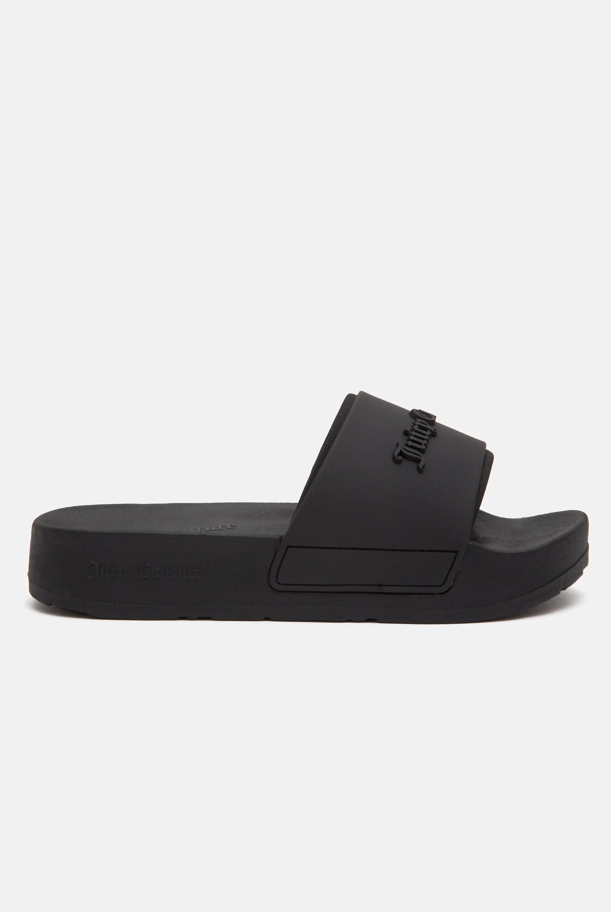 BLACK STACKED EMBOSSED SLIDERS