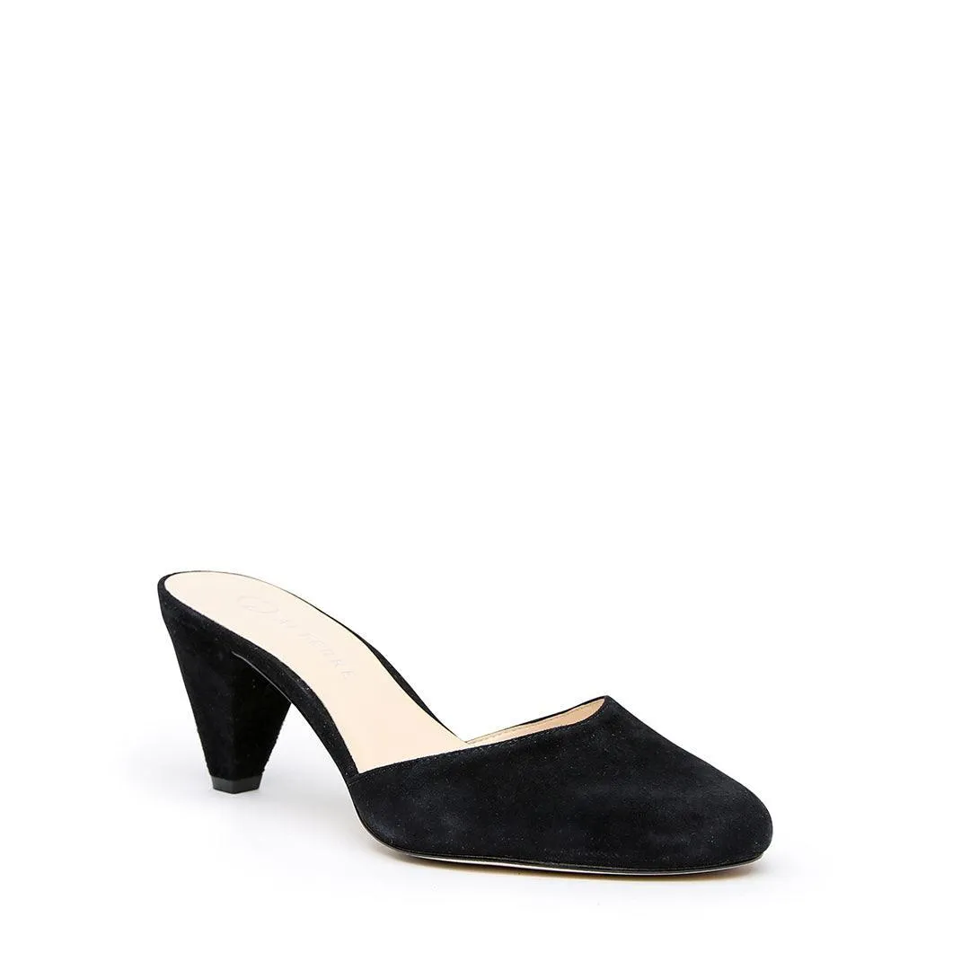 Black Suede Mule