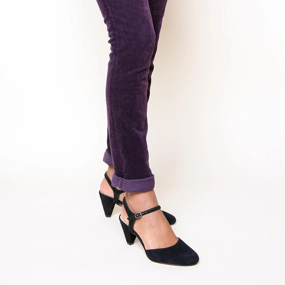 Black Suede Mule