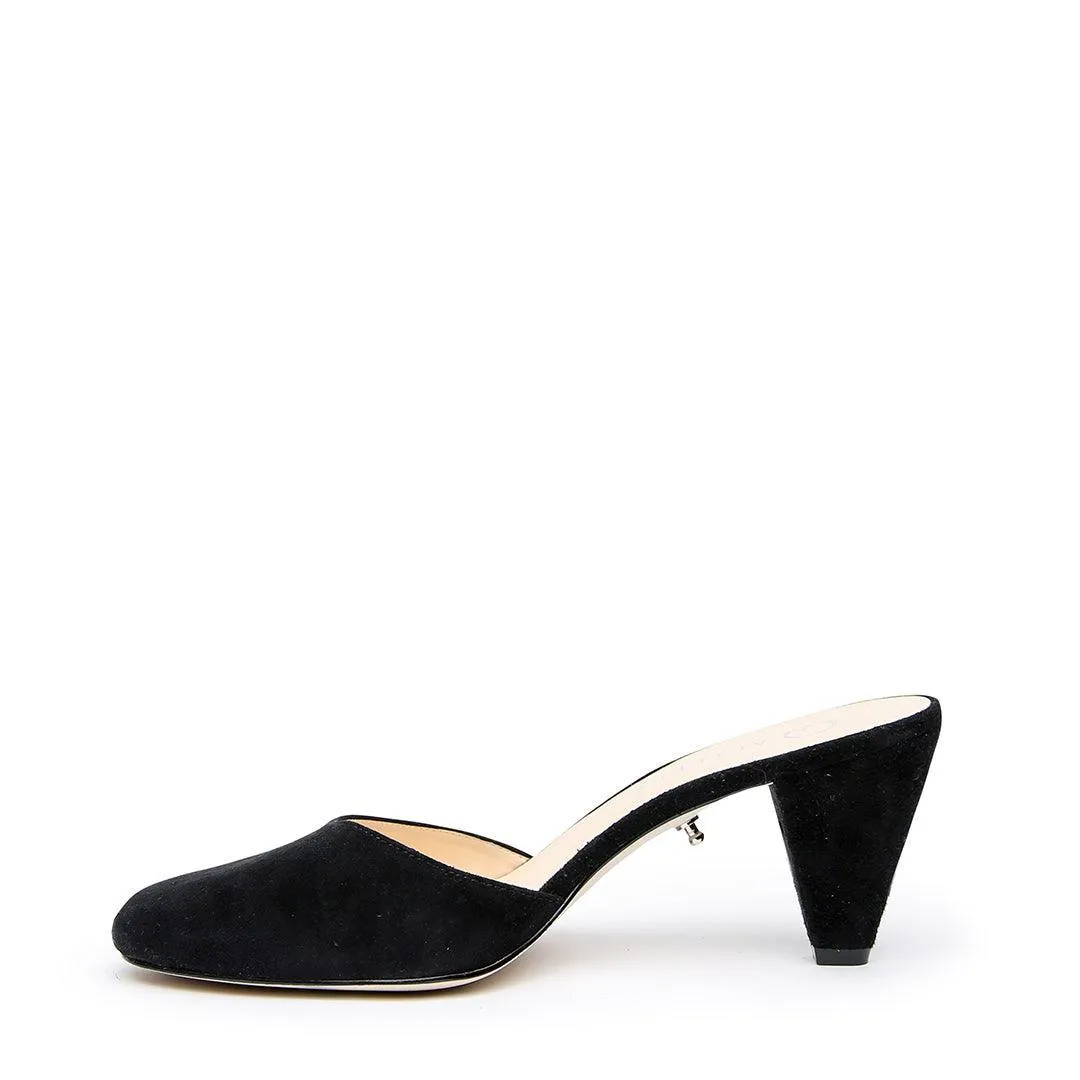 Black Suede Mule