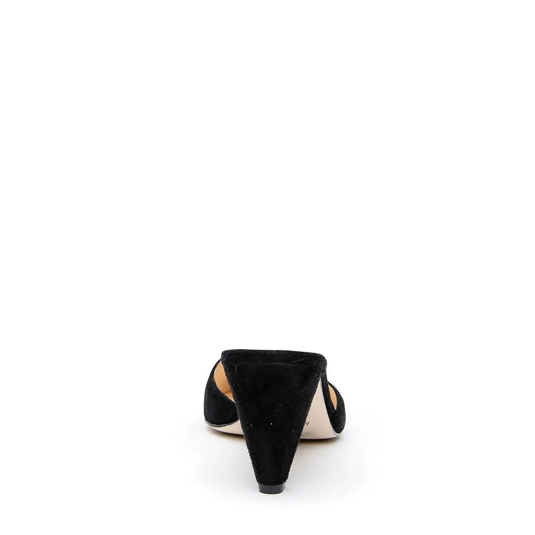 Black Suede Mule