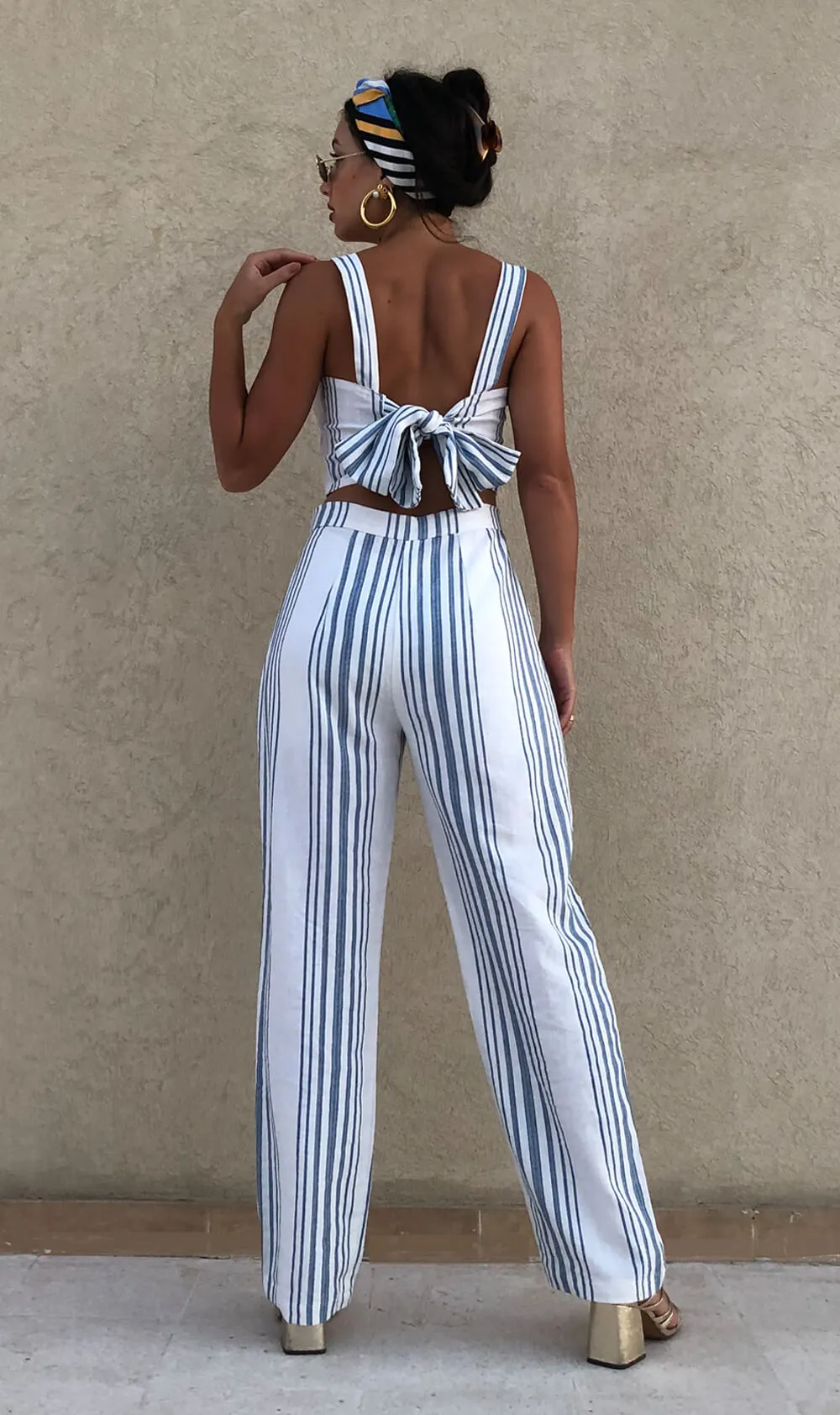 Blue and White Linen Co-Ord