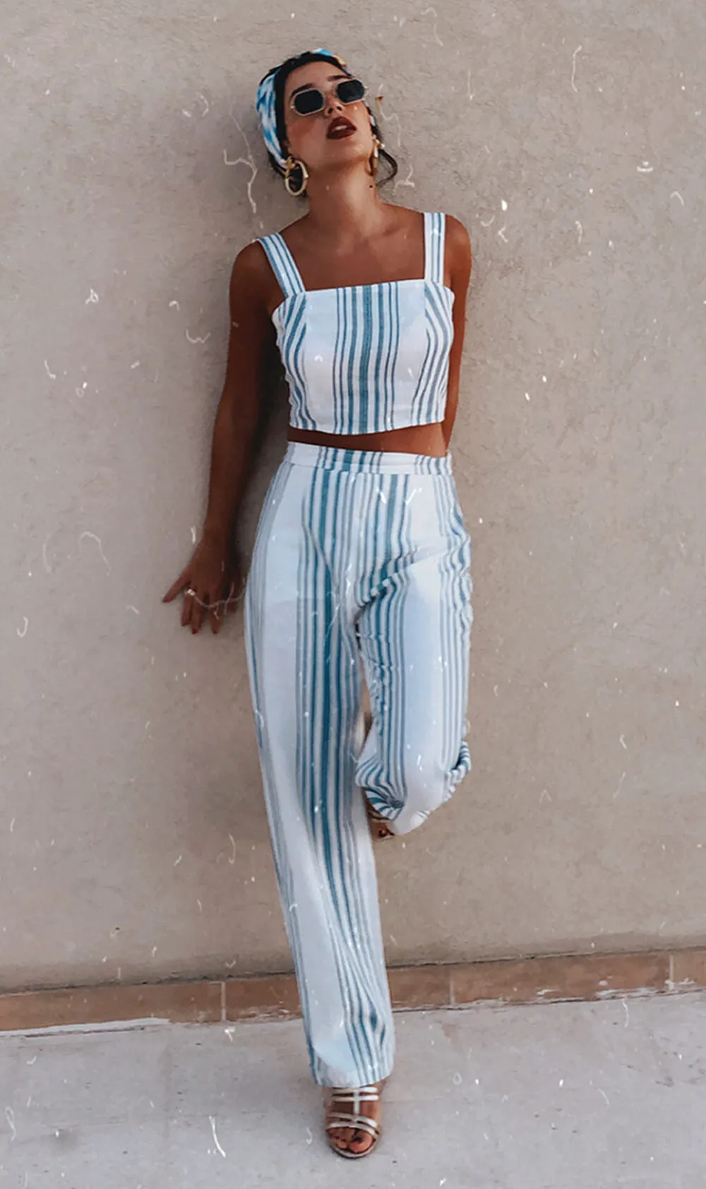 Blue and White Linen Co-Ord