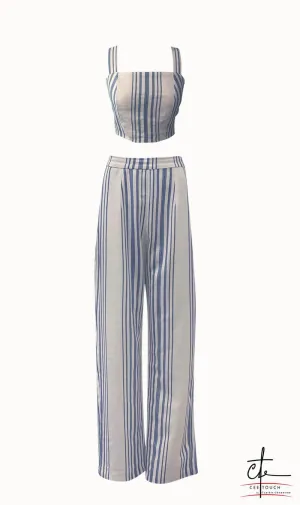 Blue and White Linen Co-Ord