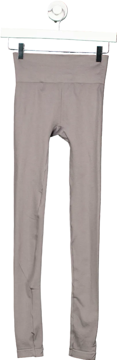 Boohoo Grey Ribbed Leggings UK S