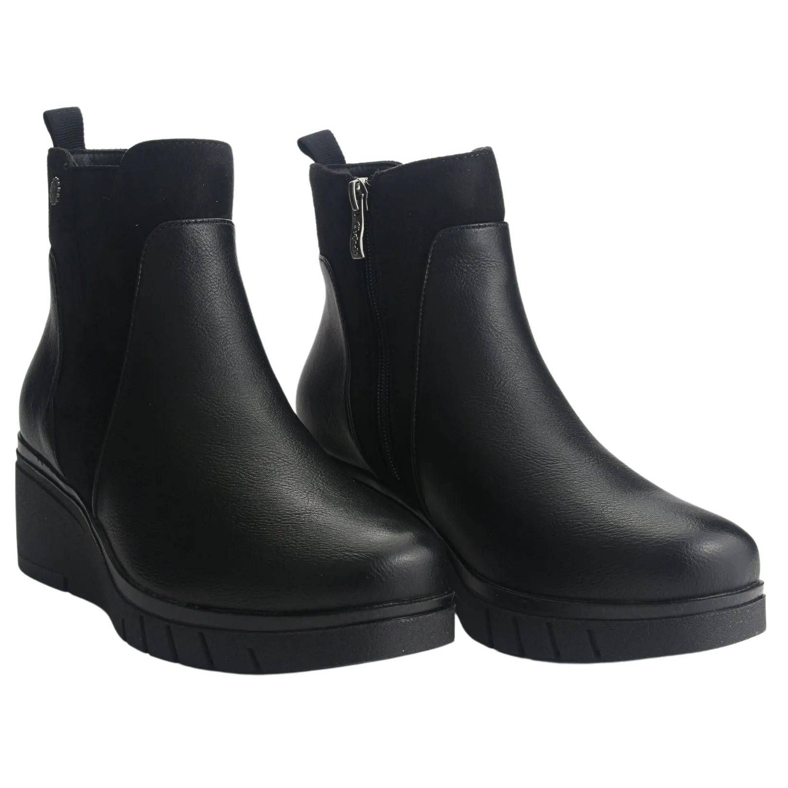 Botin Chalada Mujer Wedgenew-1 Negro Casual