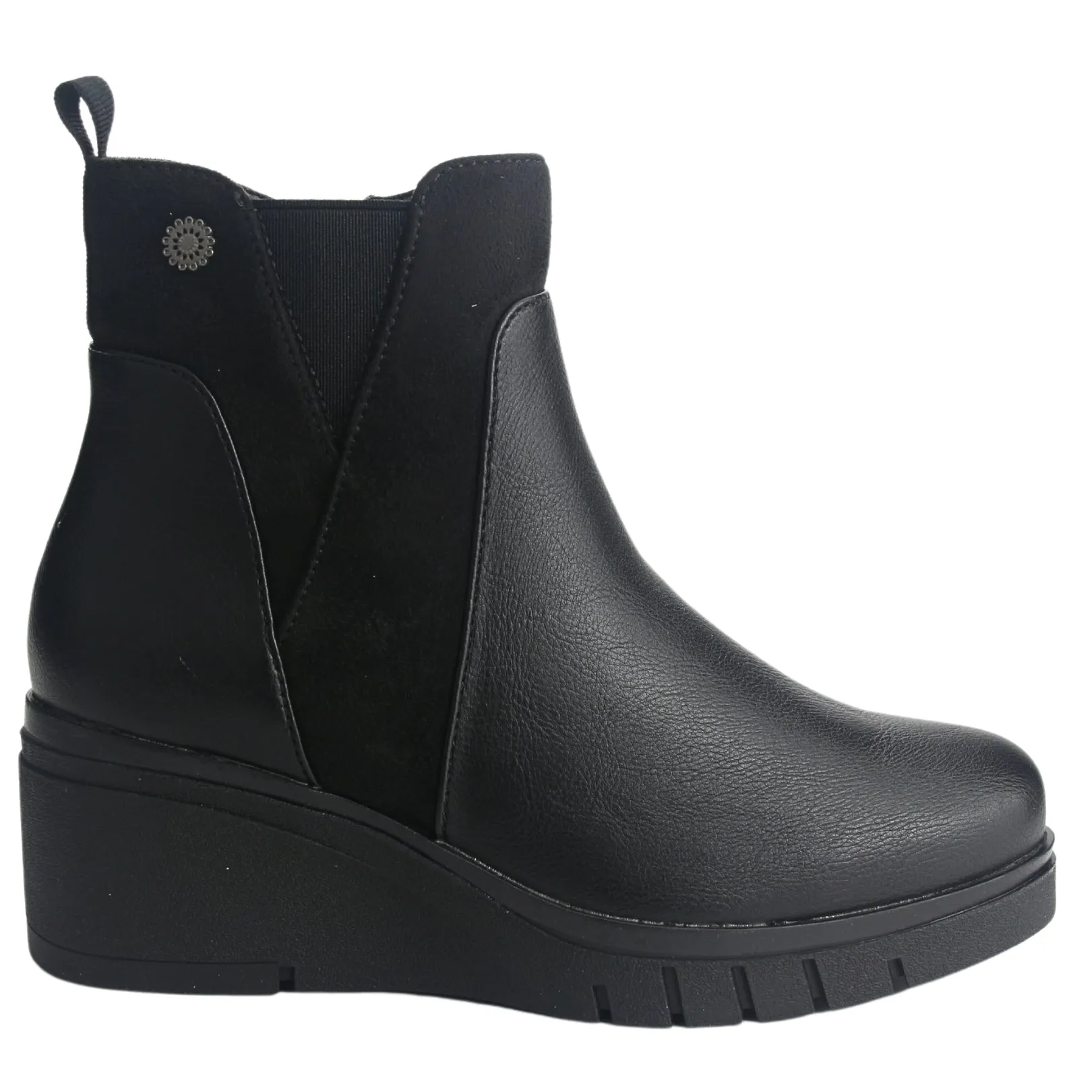 Botin Chalada Mujer Wedgenew-1 Negro Casual