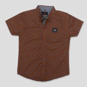 Boys Half Sleeves Casual Shirt Color Brown