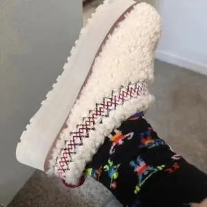 Braided Shearling Slippers