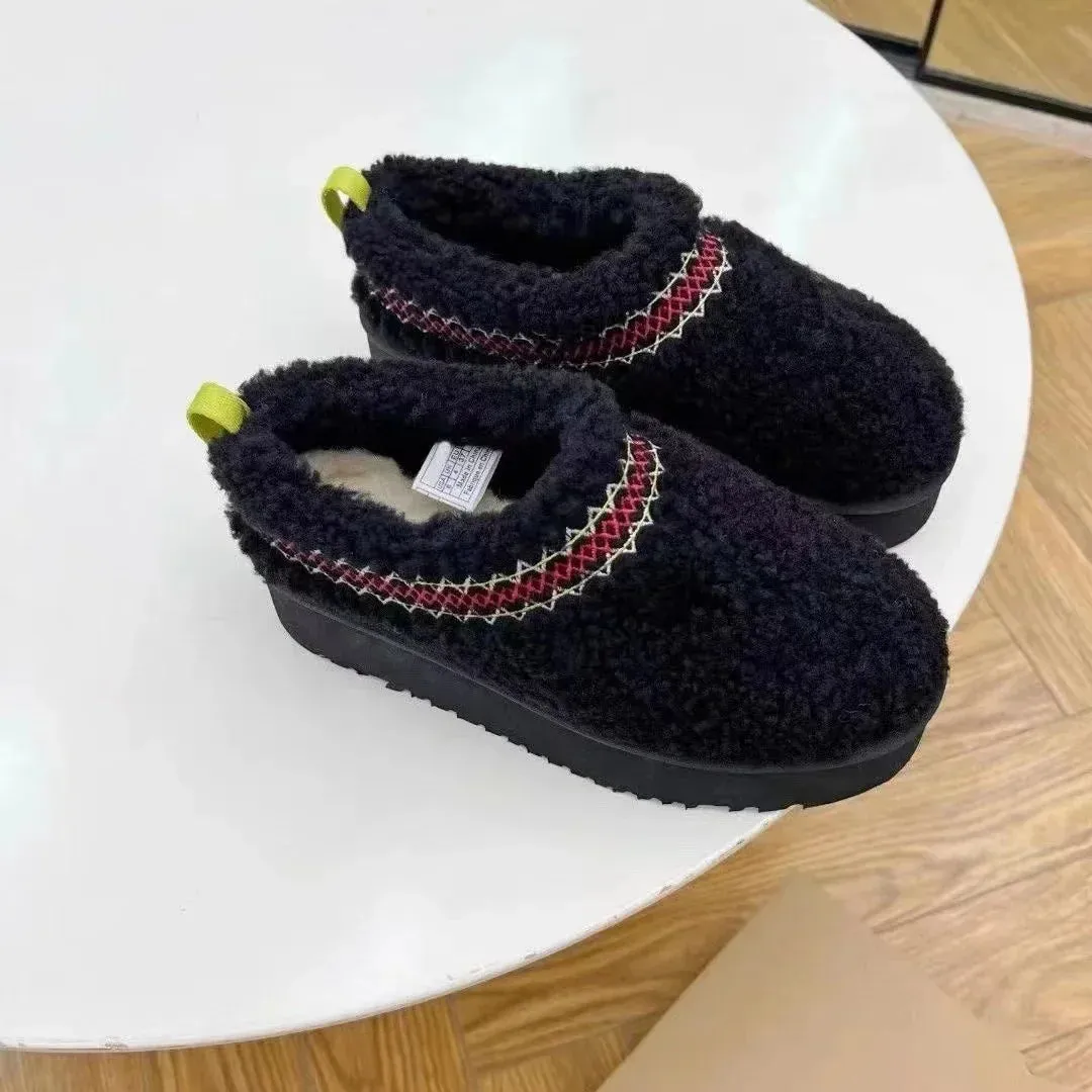 Braided Shearling Slippers