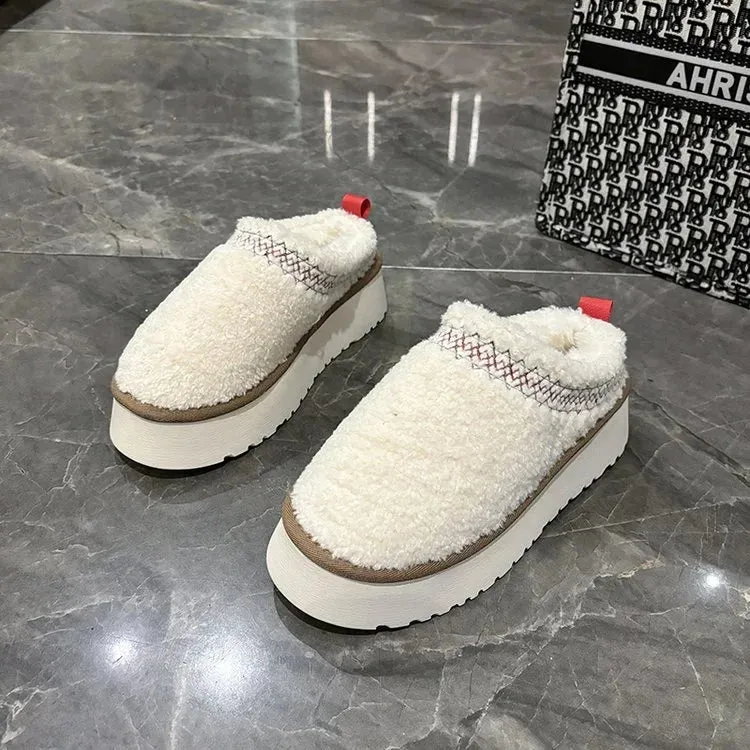Braided Shearling Slippers