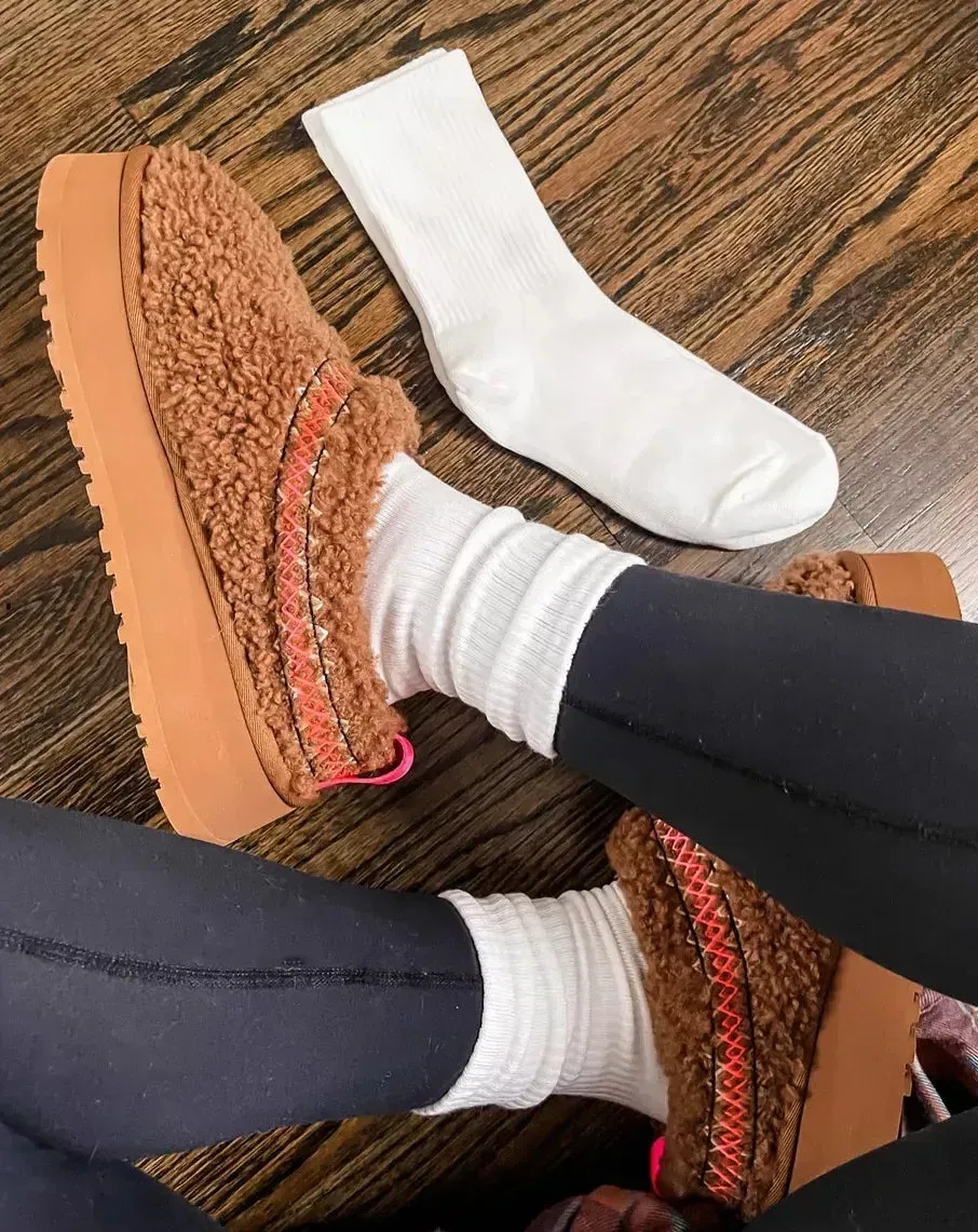 Braided Shearling Slippers