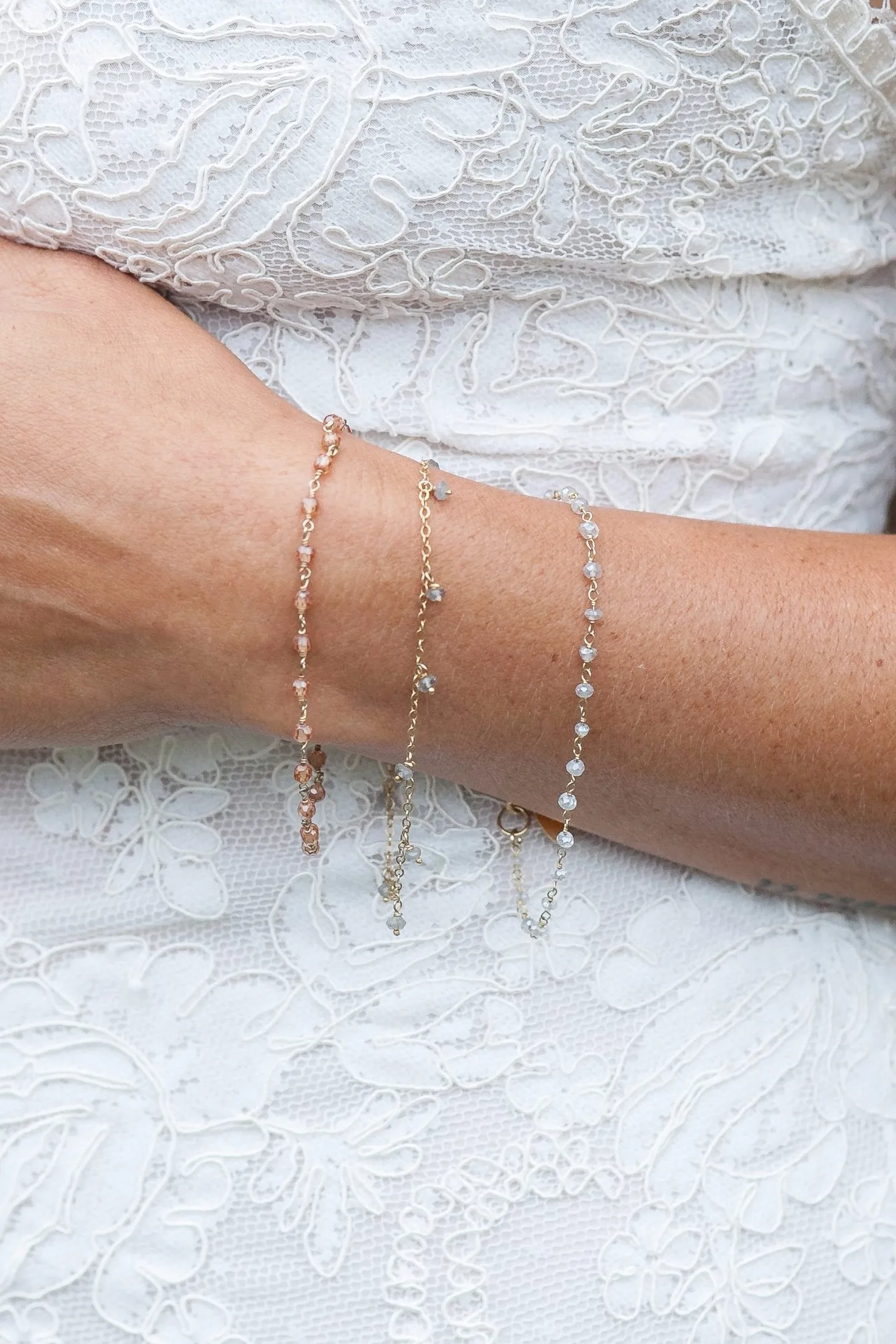 Bridal Moonstone Link Bracelet