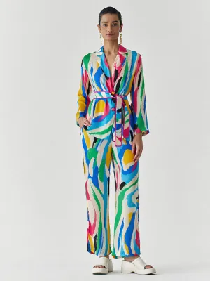 Brush Stroke Blazer & Pants Set