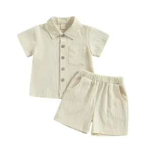Button-Down T-shirt & Shorts Set