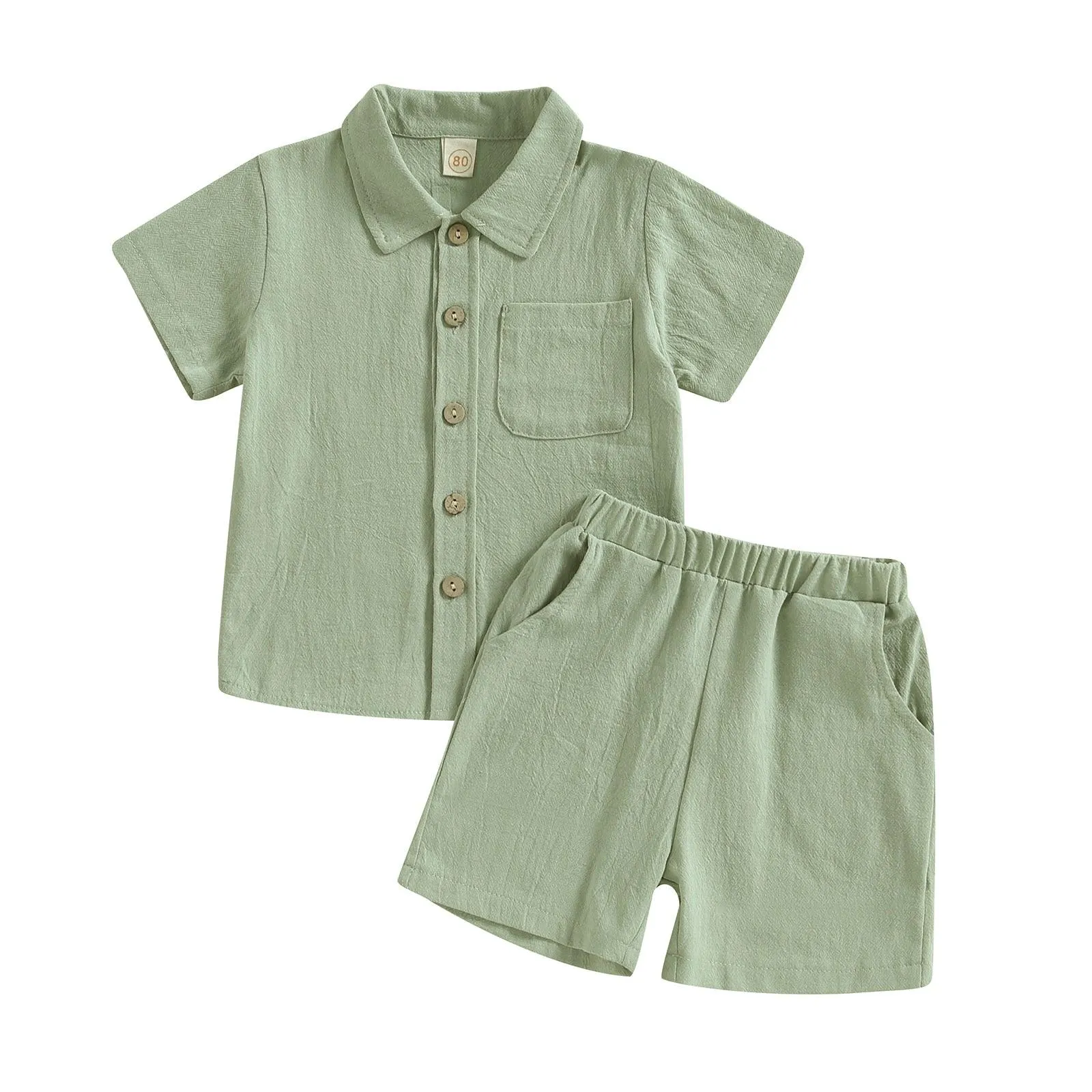 Button-Down T-shirt & Shorts Set