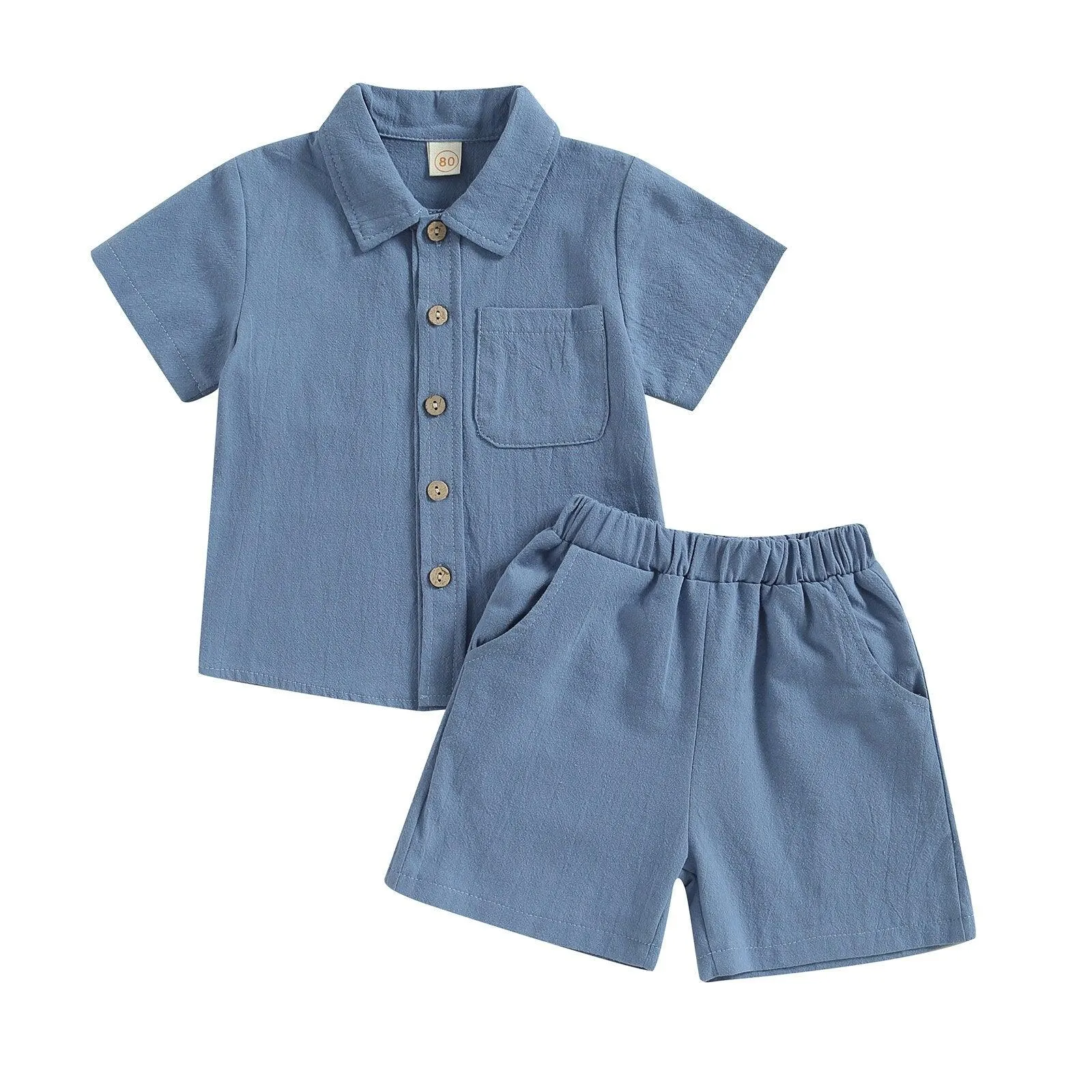 Button-Down T-shirt & Shorts Set