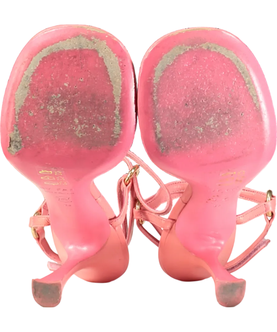 BY FAR Hot Pink Open Toe Heels UK 5 EU 38 👠