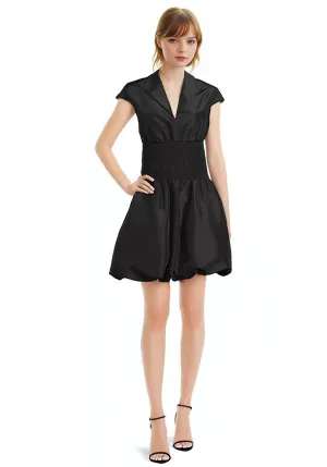 Cap-Sleeve Dupioni Bubble Dress