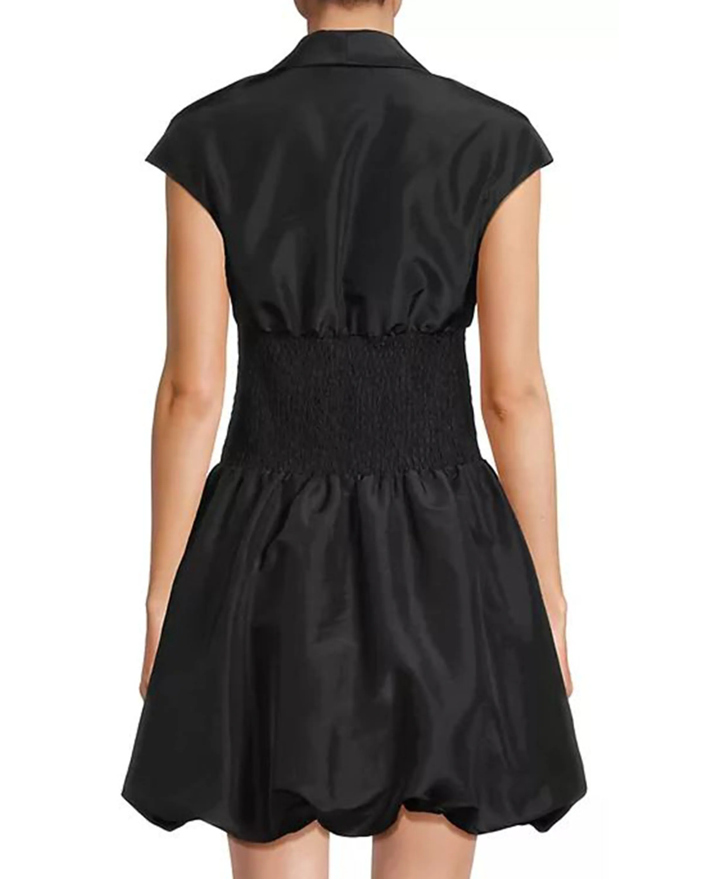 Cap-Sleeve Dupioni Bubble Dress