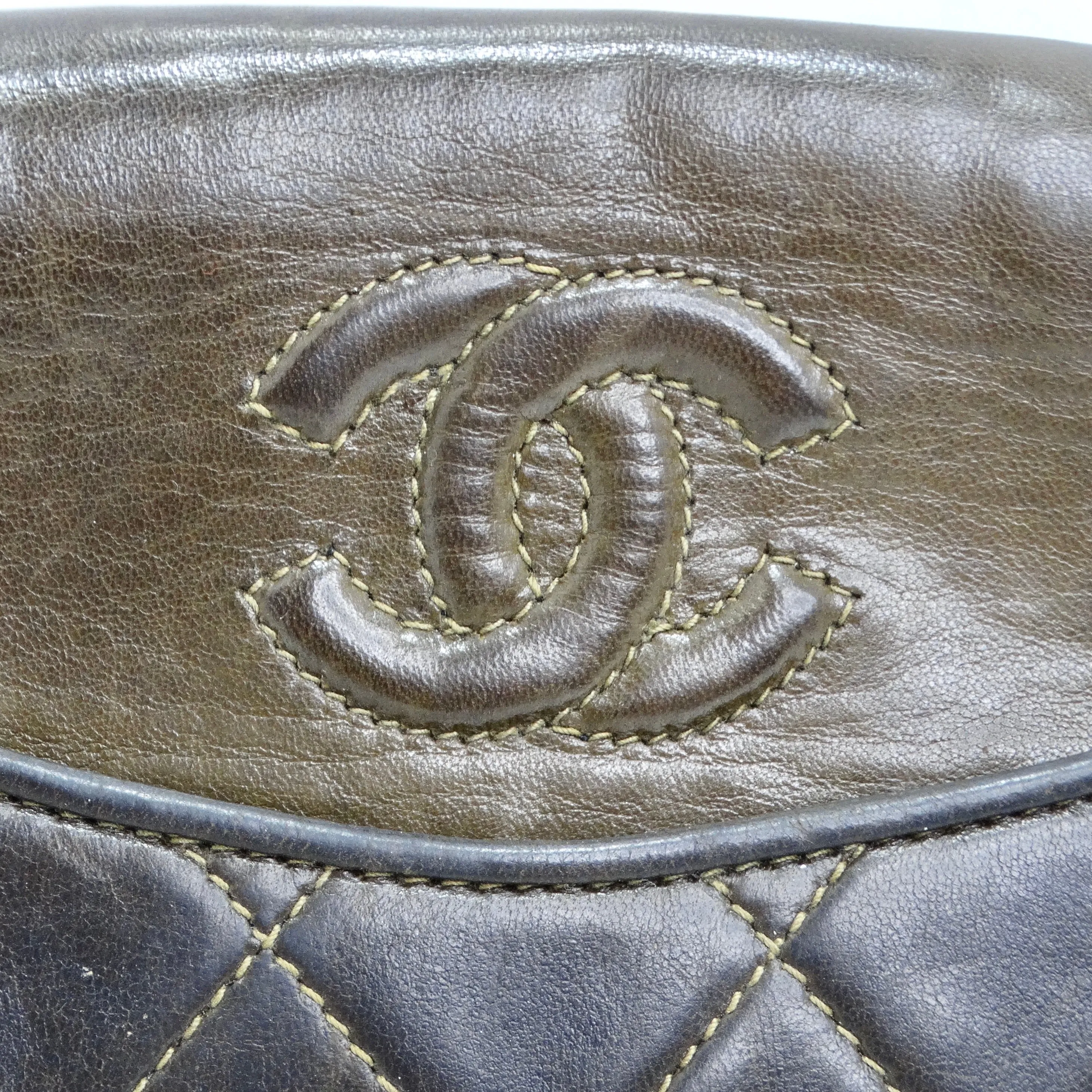 Chanel 1980s Brown Lambskin Crossbody Bag