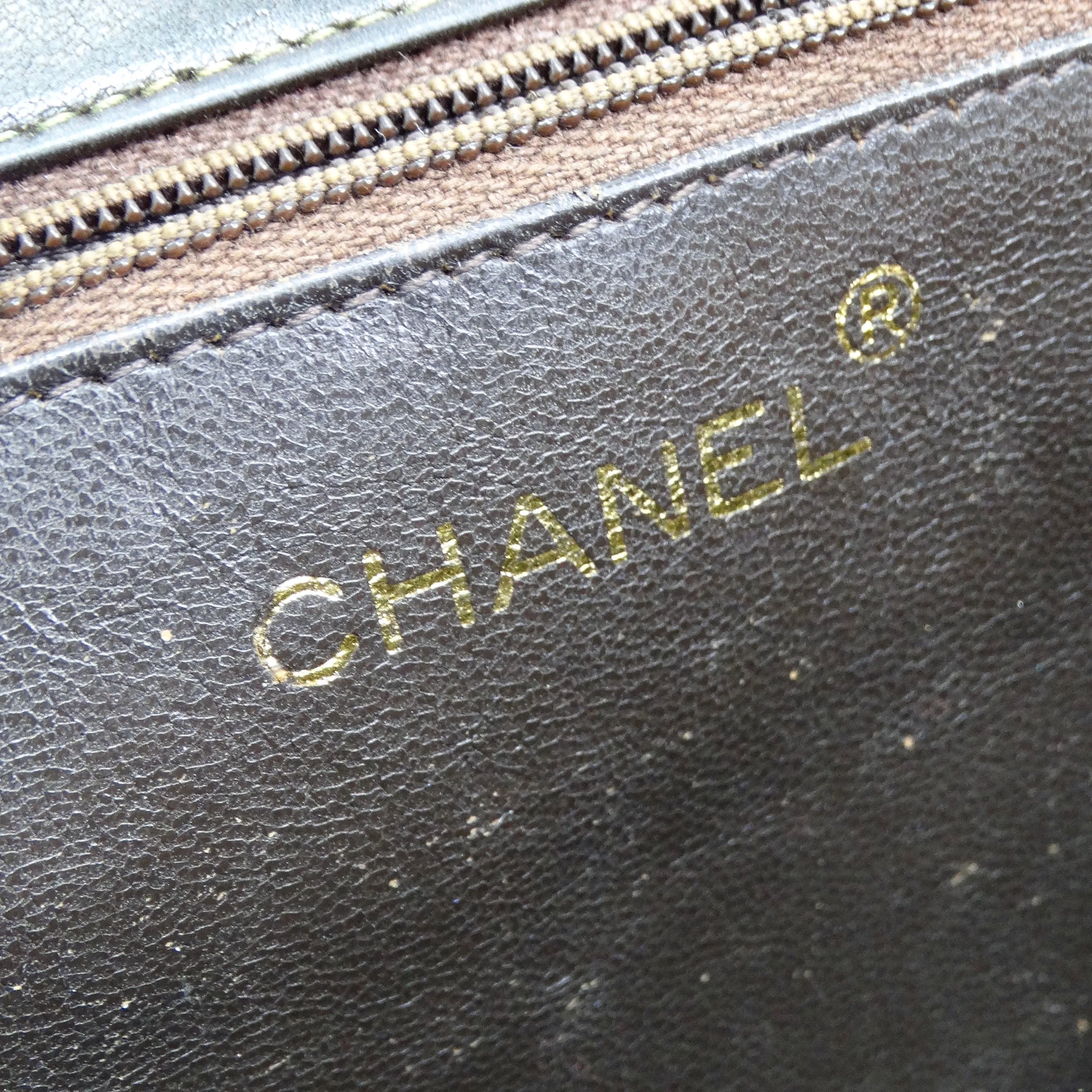 Chanel 1980s Brown Lambskin Crossbody Bag