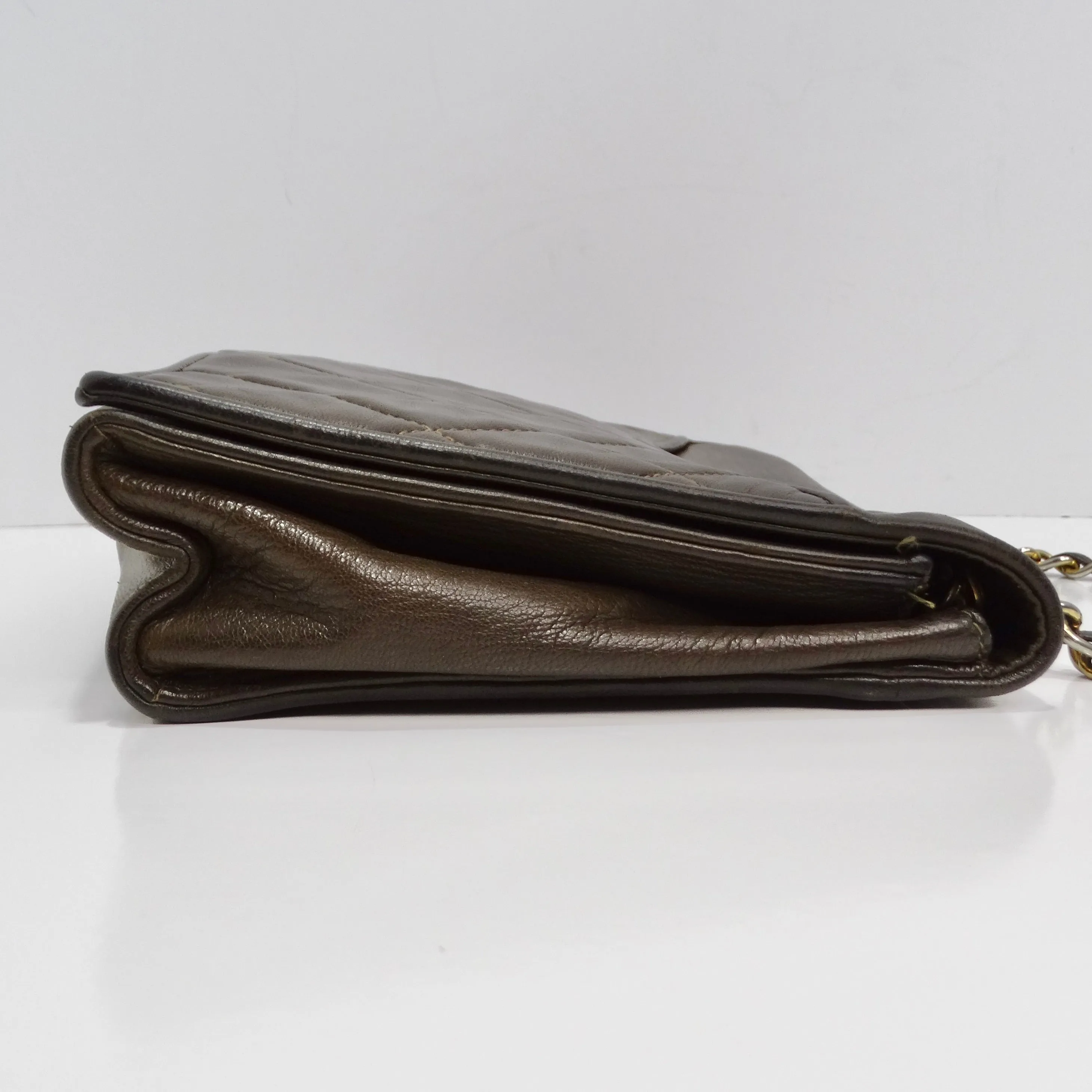 Chanel 1980s Brown Lambskin Crossbody Bag